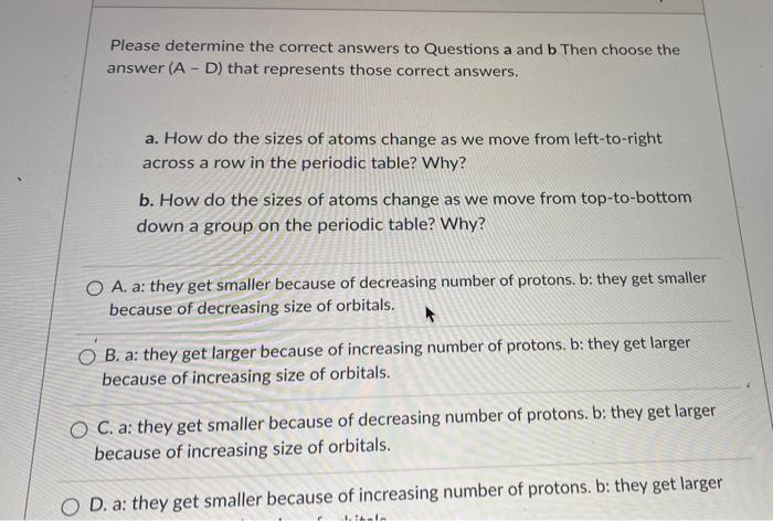 Solved Please determine the correct answers to Questions a | Chegg.com