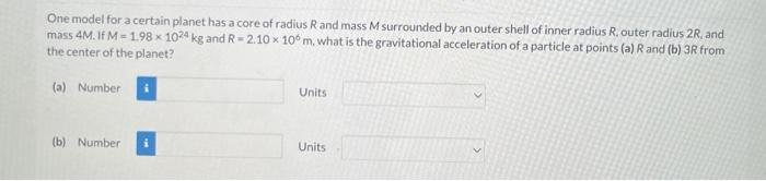 Solved One model for a certain planet has a core of radius R | Chegg.com