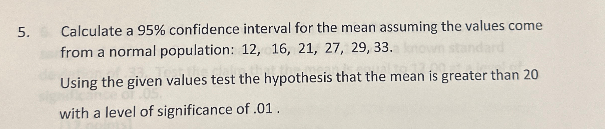 Solved Calculate a 95% ﻿confidence interval for the mean | Chegg.com
