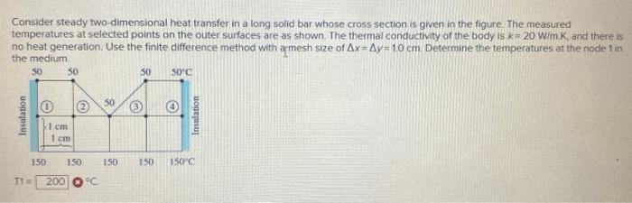 Solved Consider steady two-dimensional heat transfer in a | Chegg.com