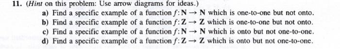 Solved 11. (Hint on this problem: Use arrow diagrams for | Chegg.com