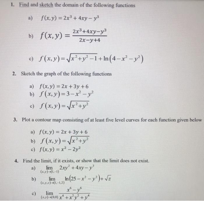 Solved 1 Find And Sketch The Domain Of The Following Chegg Com