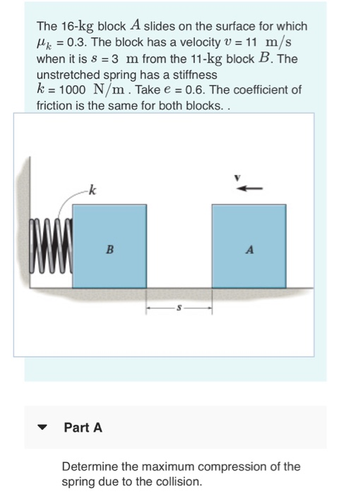 Solved The 16 Kg Block A Slides On The Surface For Which Chegg Com