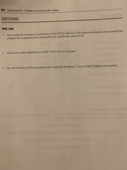 titration of acids and bases lab report experiment 20 answers