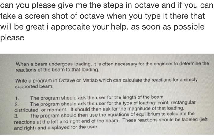Solved can you please give me the steps in octave and if you | Chegg.com