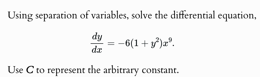 Solved Using separation of variables, solve the differential | Chegg.com