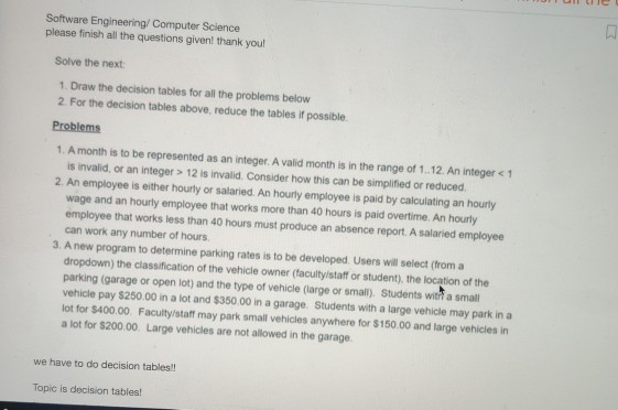 Solved Software Engineering Computer Science please finish | Chegg.com