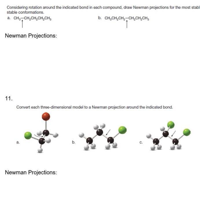 Solved Of 9. Draw A Newman Projections For Each Staggered | Chegg.com