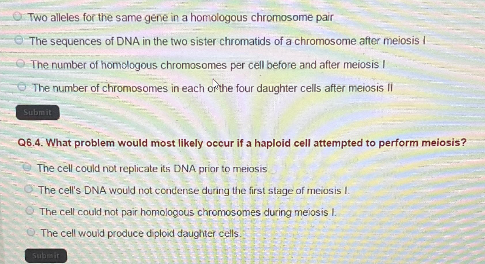 Solved Two alleles for the same gene in a homologous | Chegg.com