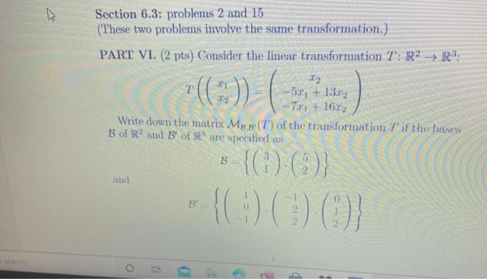 Solved Section 6.3: Problems 2 And 15 (These Two Problems | Chegg.com