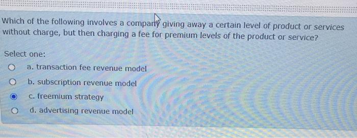 Solved Which of the following involves a company giving away | Chegg.com