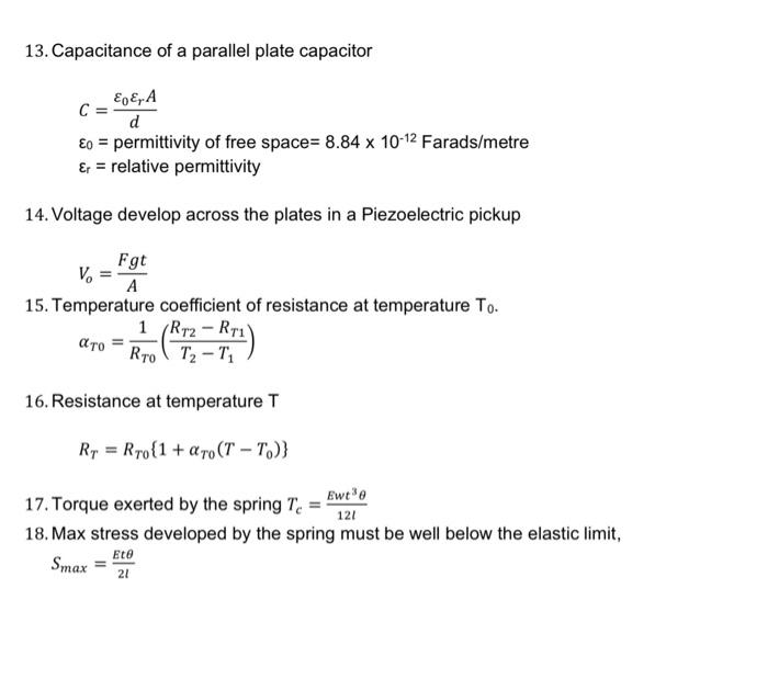 Solved (f) A capacitive transducer with its parallel plates | Chegg.com