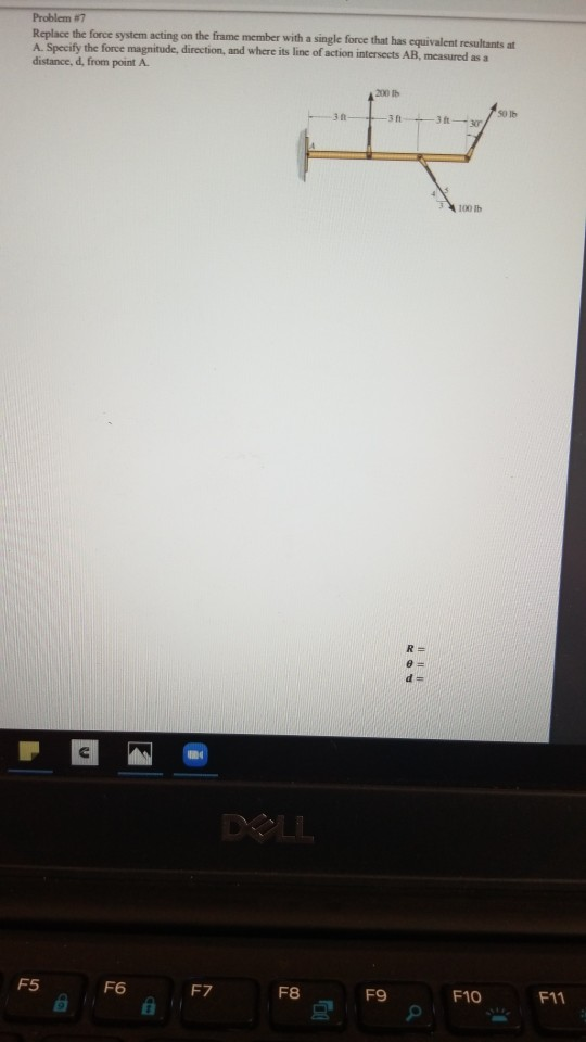 Solved Problem #7 Replace The Force System Acting On The | Chegg.com