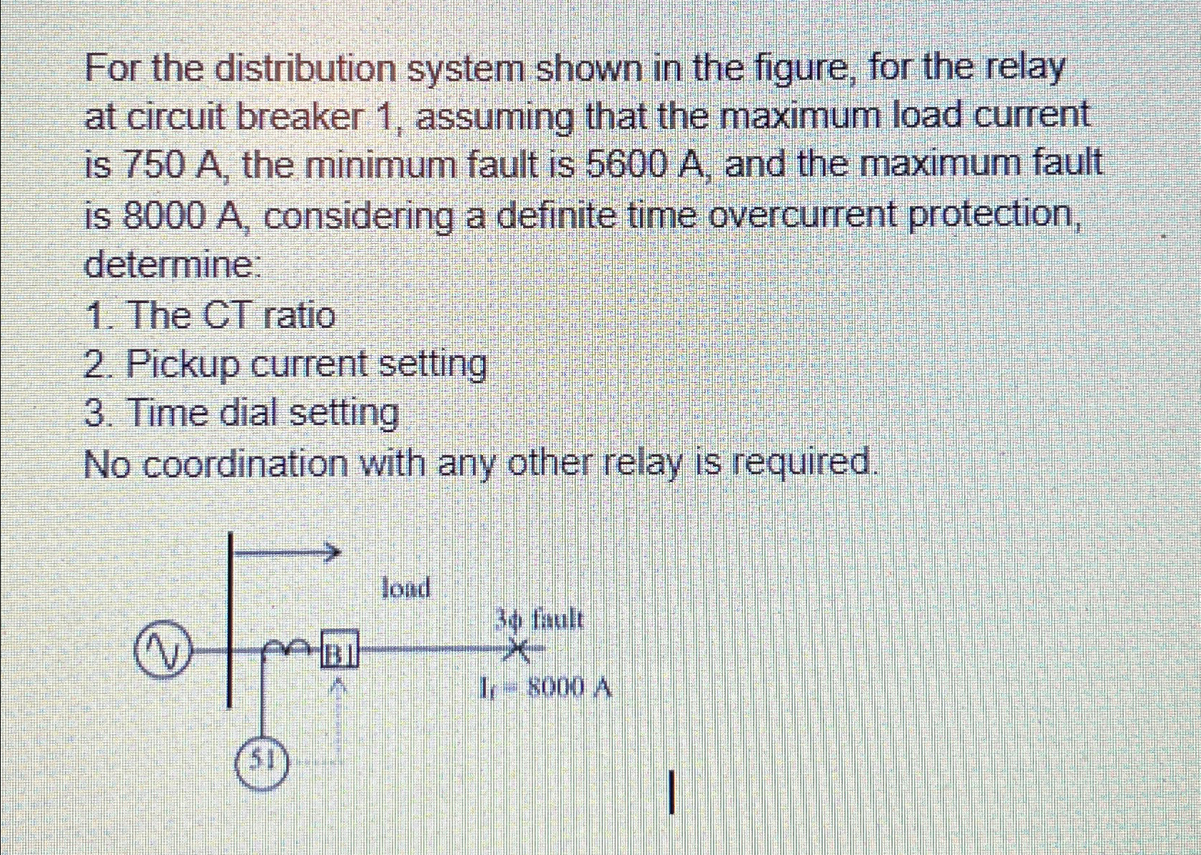 Solved For the distribution system shown in the figure, for | Chegg.com