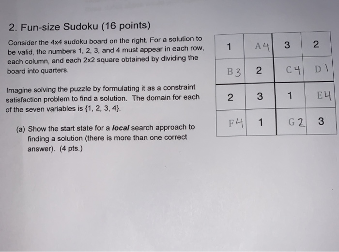 4x4 Sudoku 1 - Solution