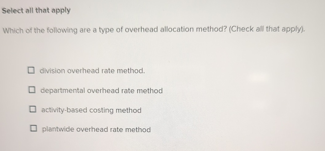 Solved Select all that applyWhich of the following are a | Chegg.com