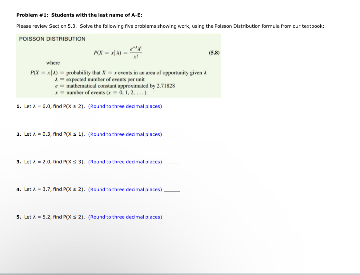 Solved Problem # 1: Students with the last name of | Chegg.com
