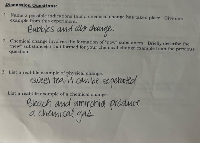 Solved question 2Chemical change involves the formation of | Chegg.com