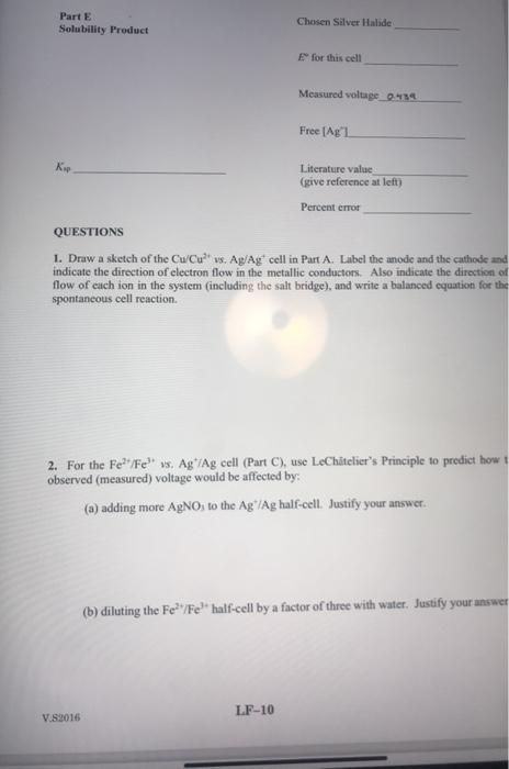 Solved Report your results for each part of the experiment | Chegg.com