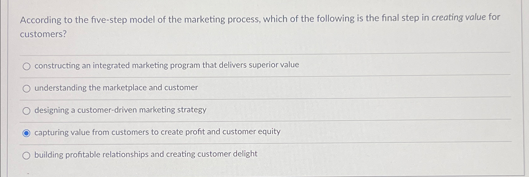 Solved According to the five-step model of the marketing | Chegg.com