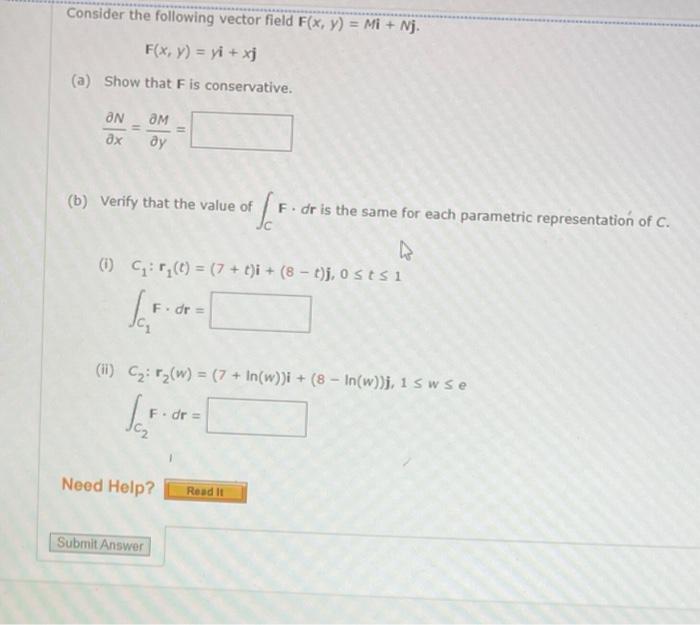 Solved The Following Vector Field F X Y Mi Nj F X Y Yi Xj