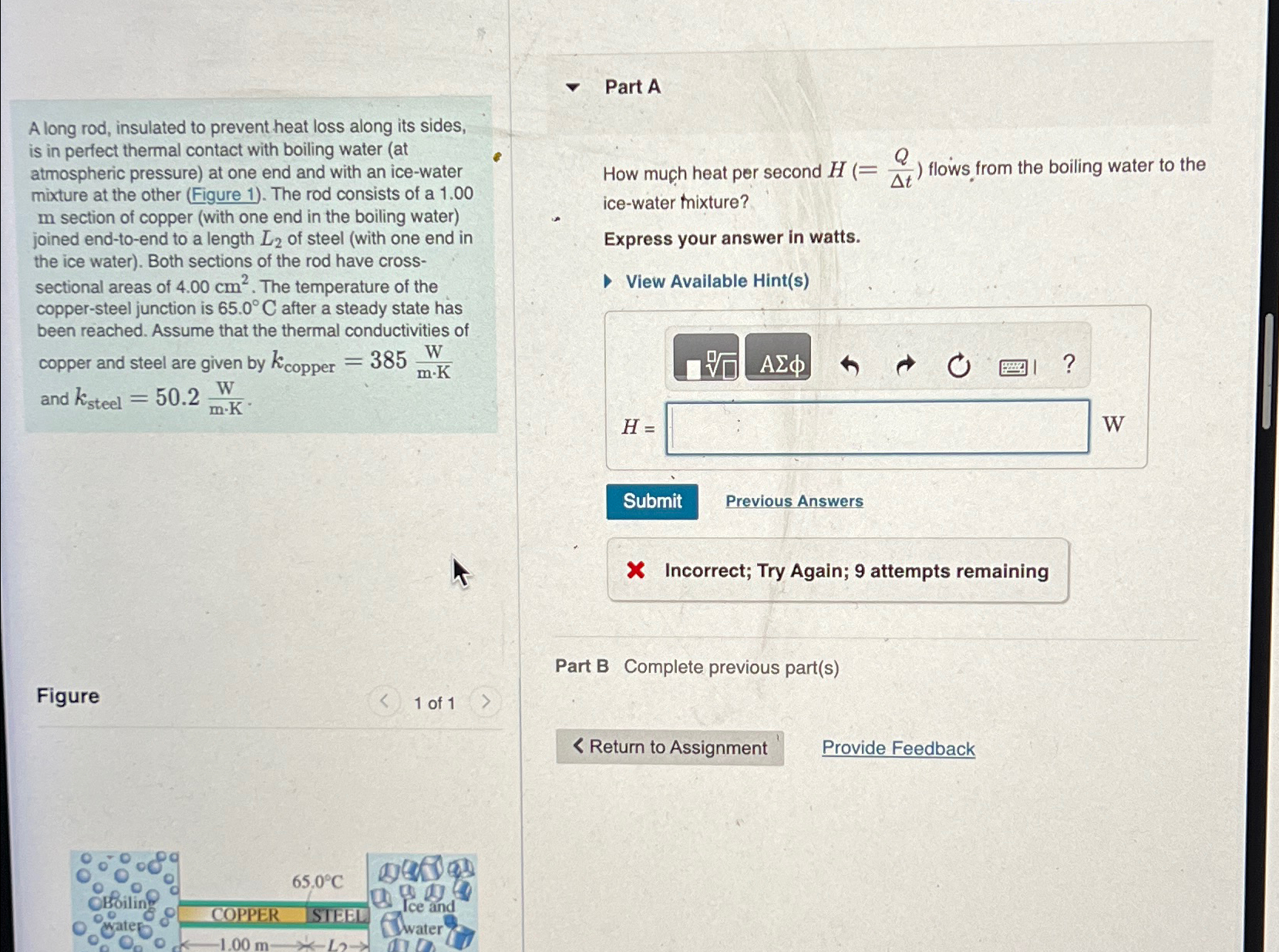 Solved A long rod, insulated to prevent heat loss along its