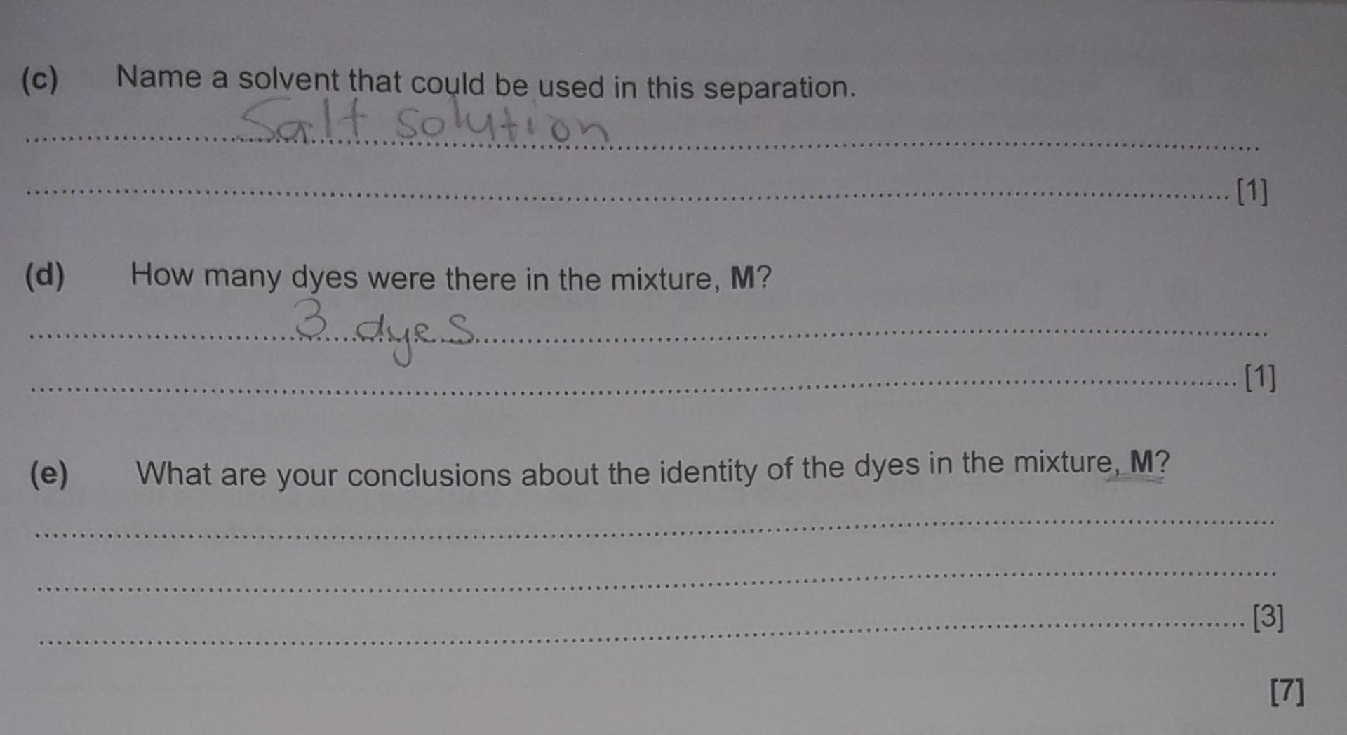 Solved 3 A mixture of coloured dyes, M, was separated. The | Chegg.com