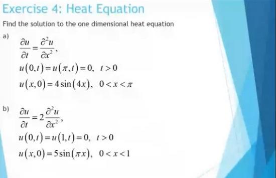 Solved Exercise 4: Heat Equation Find the solution to the | Chegg.com