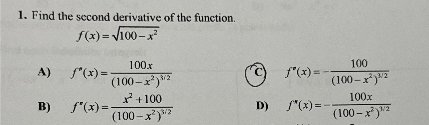 derivative of x 2 100