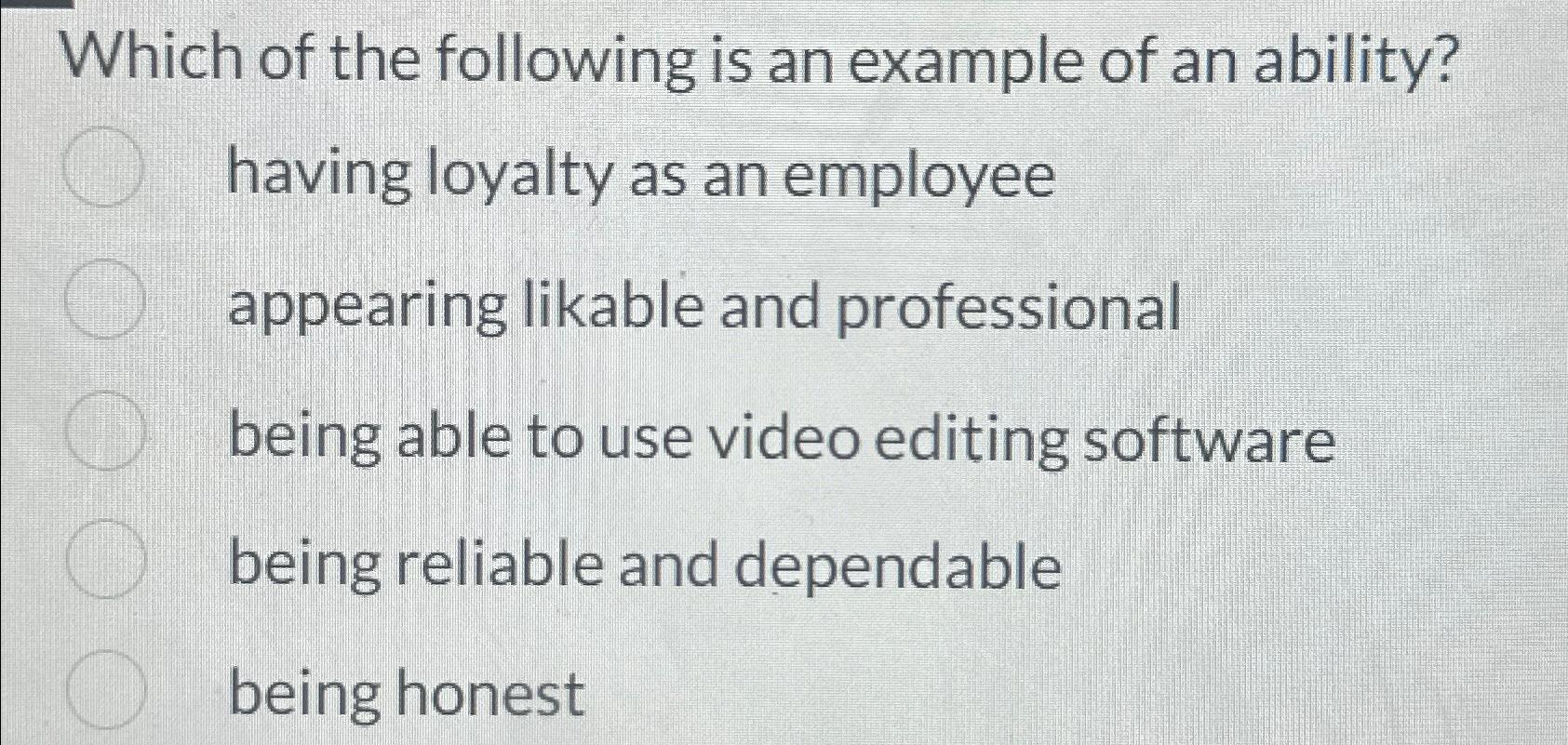 Solved Which of the following is an example of an | Chegg.com