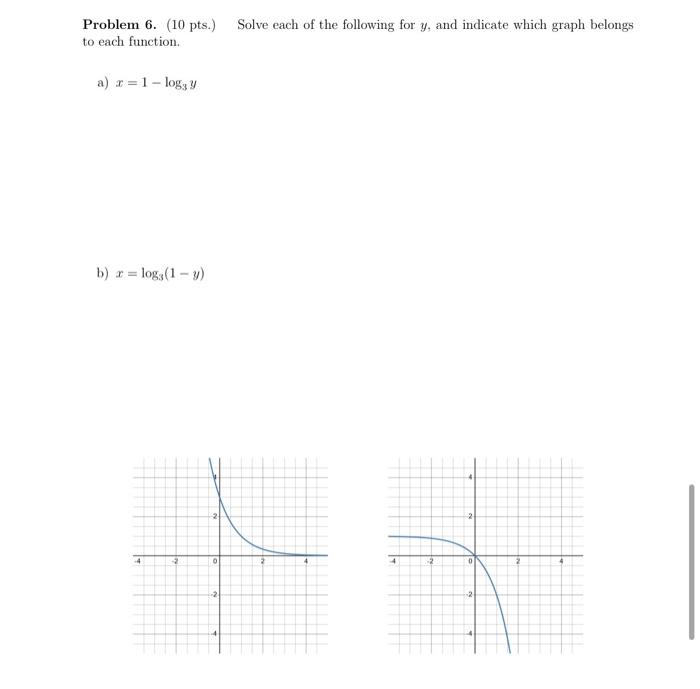 Solved Problem 6. (10 pts.) Solve each of the following for | Chegg.com