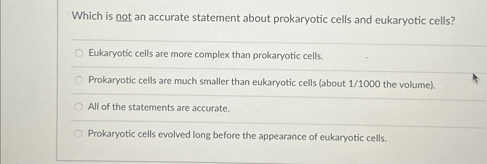 Solved Which is not an accurate statement about prokaryotic | Chegg.com