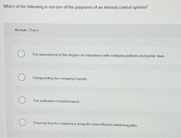 Solved Which of the following is not one of the purposes of | Chegg.com