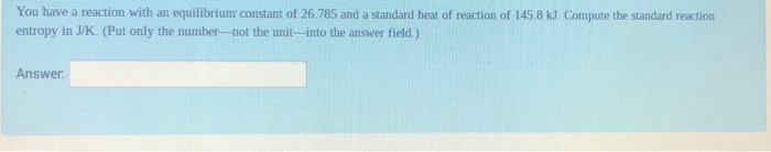 Solved You have a reaction with an equilibrium constant of | Chegg.com