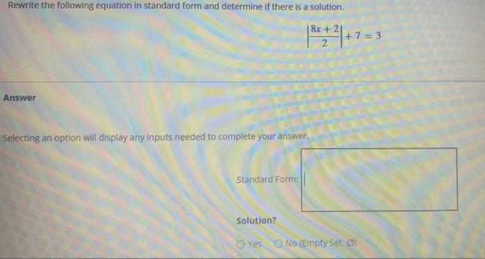 Solved Rewrite the following equation in standard form and | Chegg.com