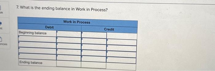 Solved 7. What is the ending balance in Work in Process?5. | Chegg.com