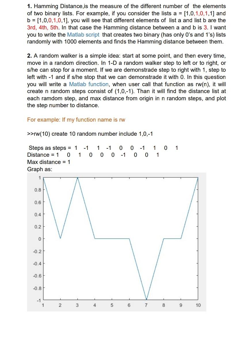 Solved 1. Hamming Distance is the measure of the different | Chegg.com
