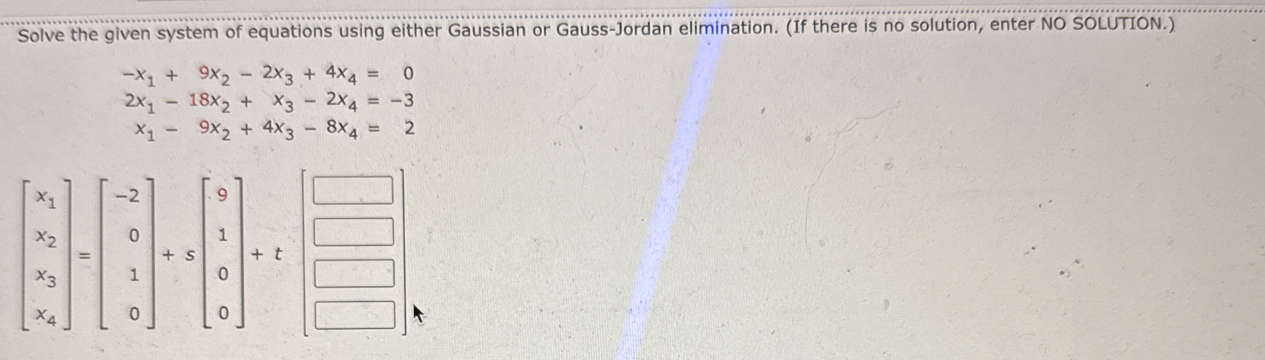Solved Solve the given system of equations using either | Chegg.com