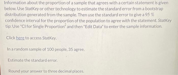 Solved Information about the proportion of a sample that | Chegg.com