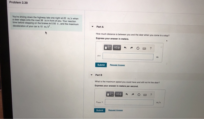 Solved Problem 2.39 You're driving down the highway late one | Chegg.com