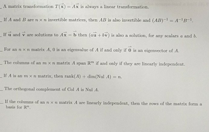 Solved A Matrix Transformation T X Ax Is Always A Line Chegg Com