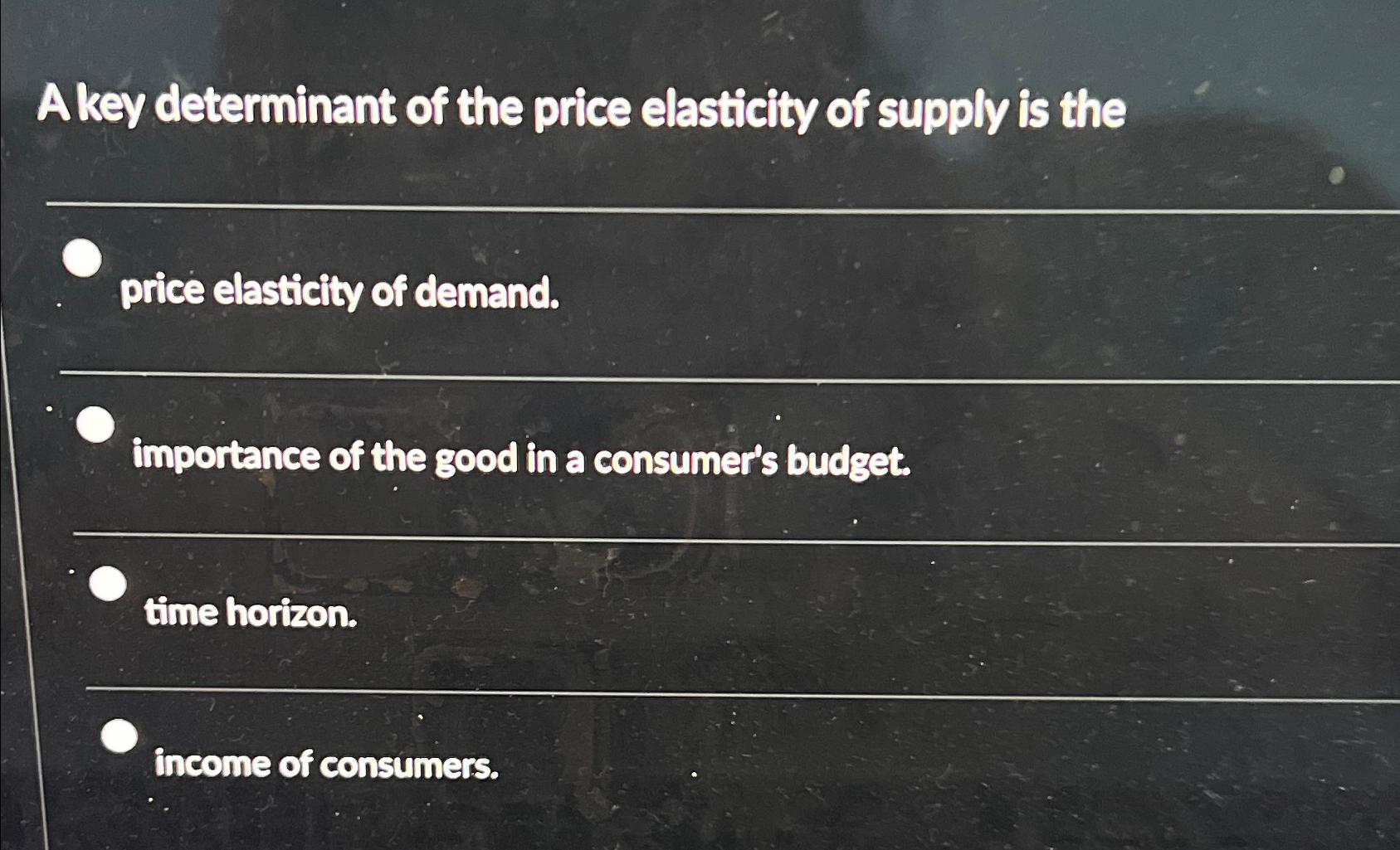 what is a key determinant of price elasticity of supply