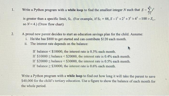 Solved 1. Write a Python program with a while loop to find | Chegg.com