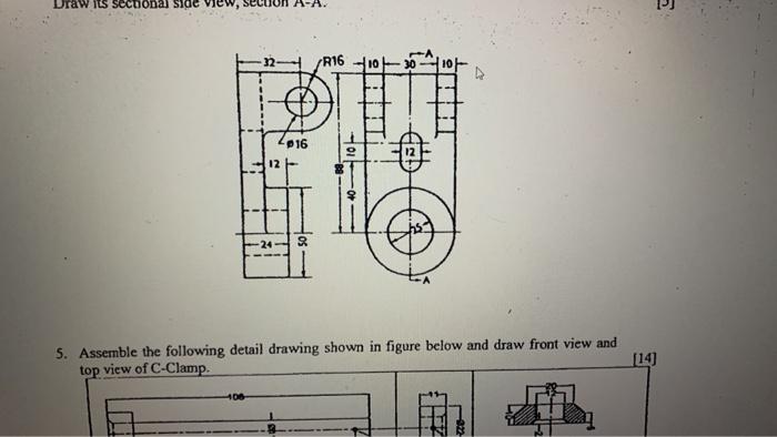 Solved 5. Assemble the following detail drawing shown in | Chegg.com