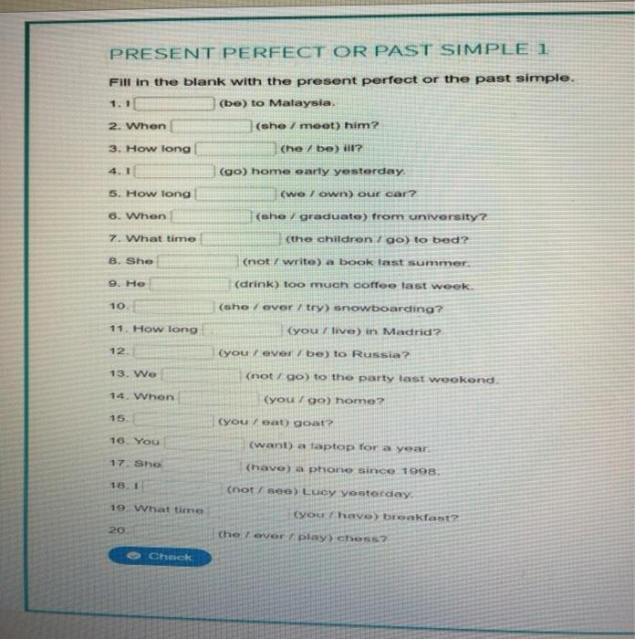 Present Perfect vs Past Simple         Past Simple  Present Perfect  