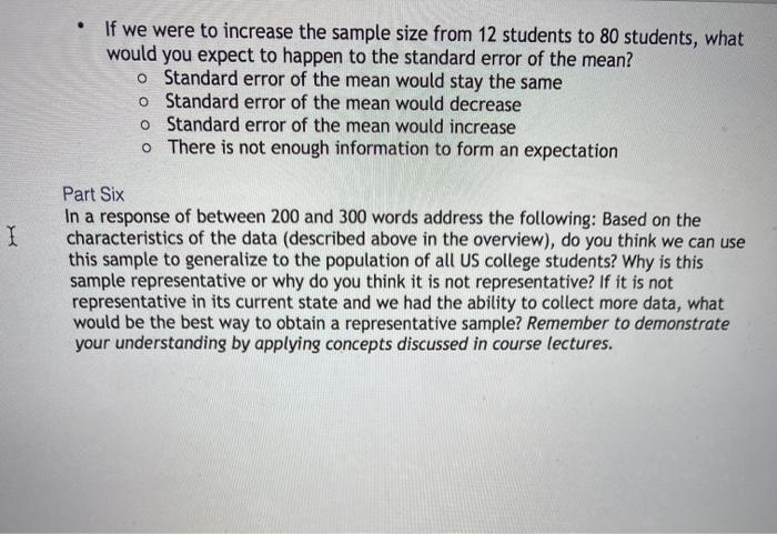 Solved . If we were to increase the sample size from 12 | Chegg.com