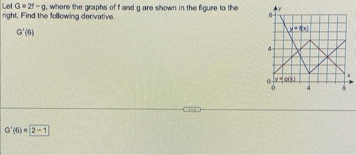 Solved Let G=2f−g, where the graphs of f and g are shown in | Chegg.com