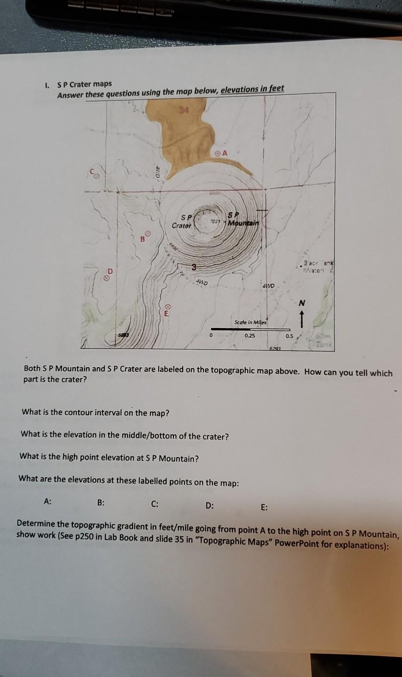 Solved 1. SP Crater maps Answer these questions using the | Chegg.com