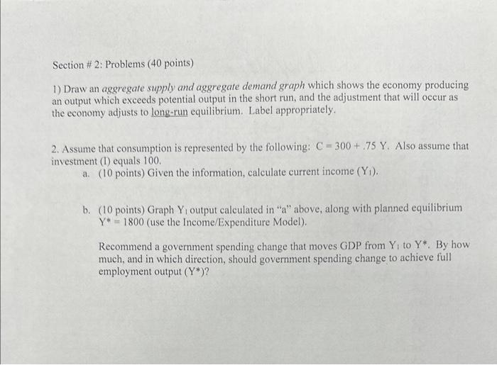 Solved Section &#92;# 2: Problems (40 points) 1) Draw an | Chegg.com 