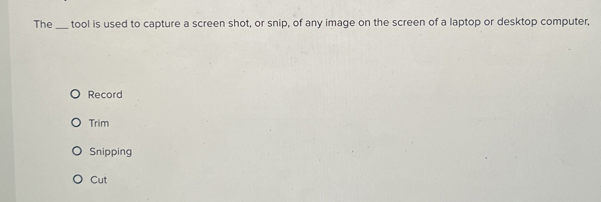 Solved The q, ﻿tool is used to capture a screen shot, or | Chegg.com